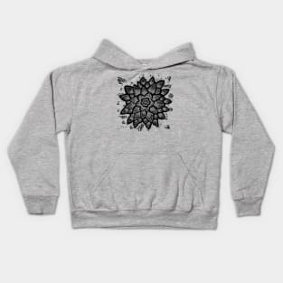 Grey Doily Flower Kids Hoodie